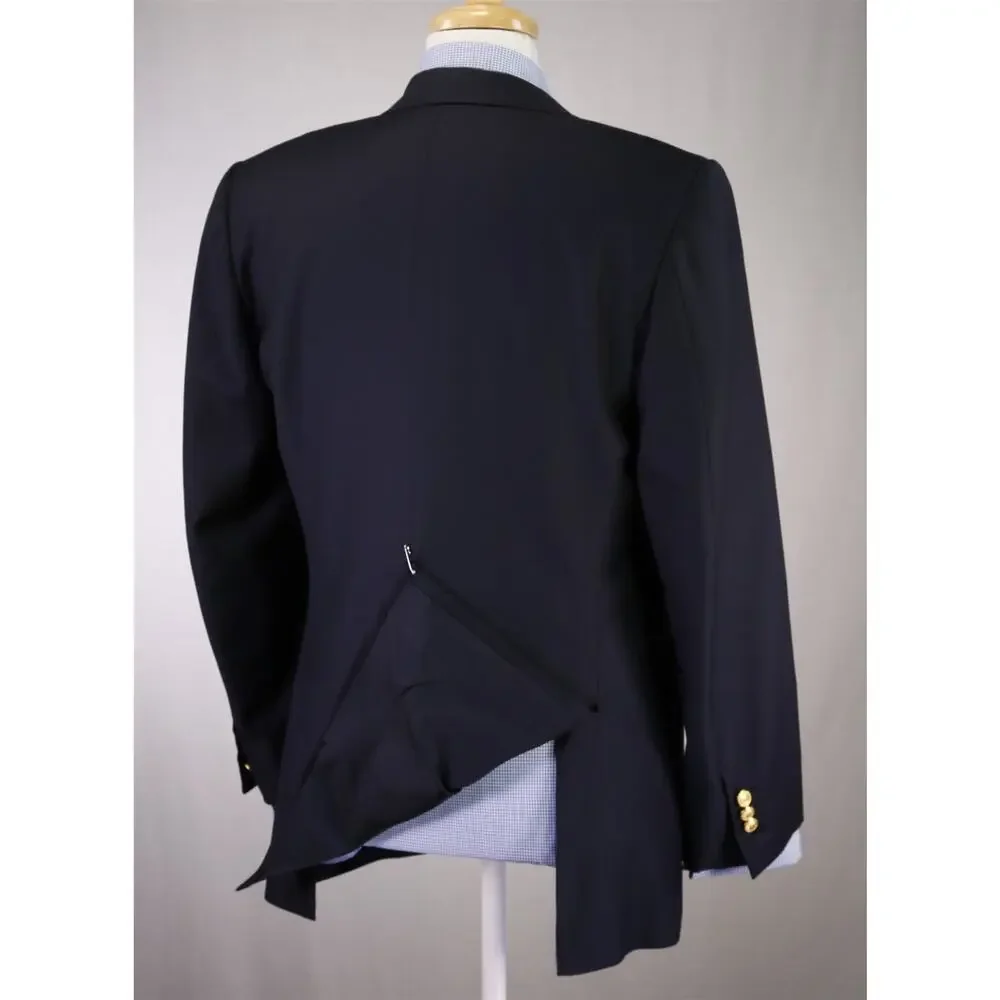 Tincati Saint Andrews Navy 2B Double Breasted Gold Button Wool Blazer Jacket 38S